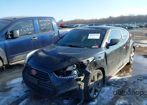 2014 Hyundai Veloster Turbo W/Black from USA, damaged, VIN KMHTC6AE1EU189416